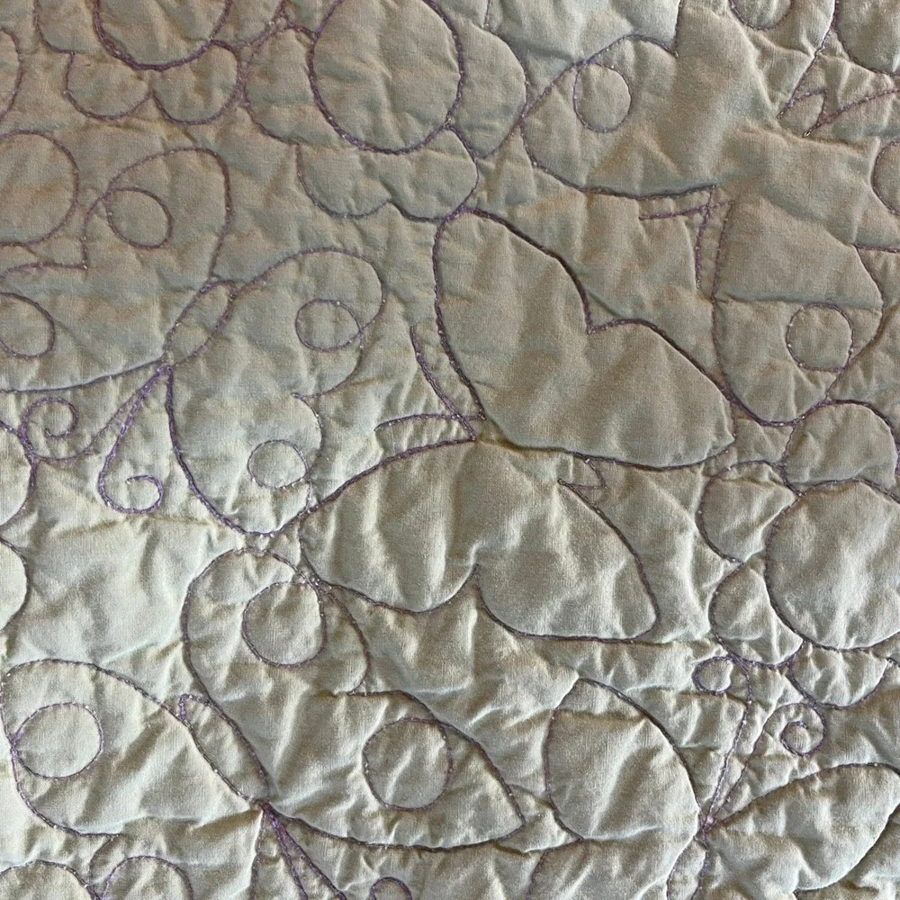 Quilt Bedding Purple & Green Butterfly Stitched Nursery Kids Size 56